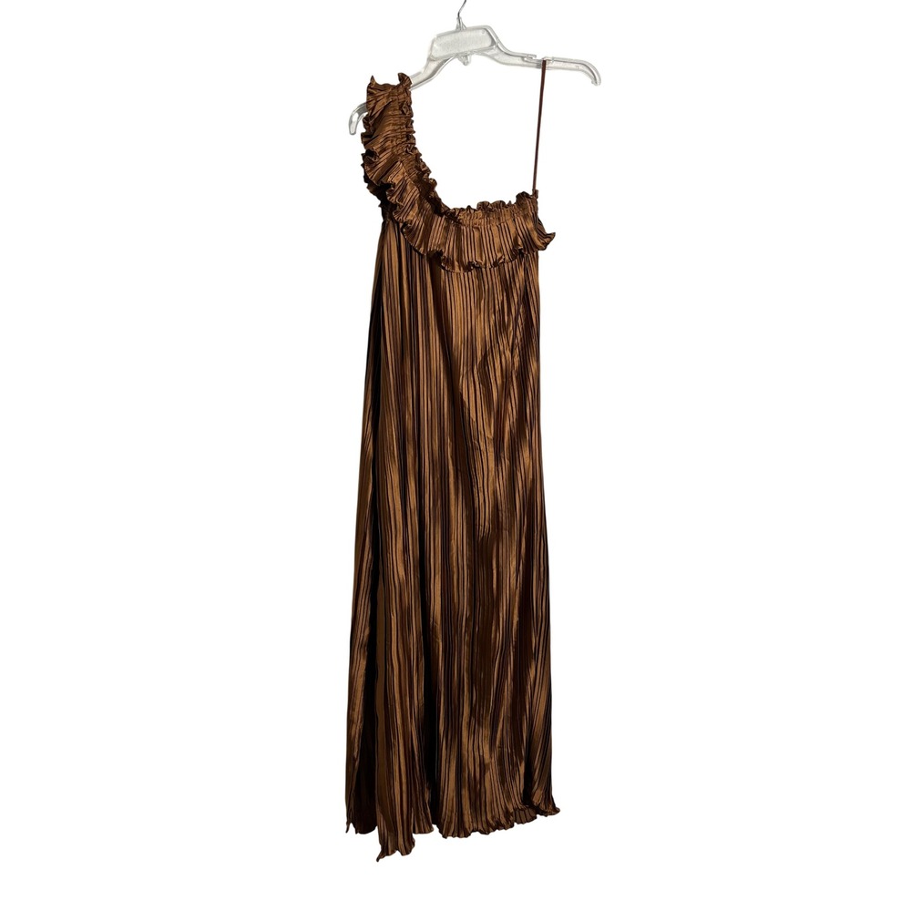 BY ANTHROPOLOGIE One-Shoulder Plisse Column Midi Dress - Picture 3 of 9